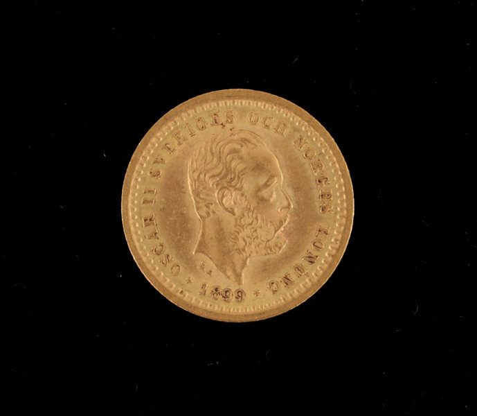Guldmynt, 5 kronor, Oscar II, 1899