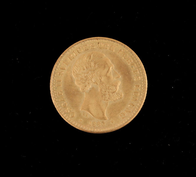 Guldmynt, 10 kronor, Oscar II, Sverige, 1883