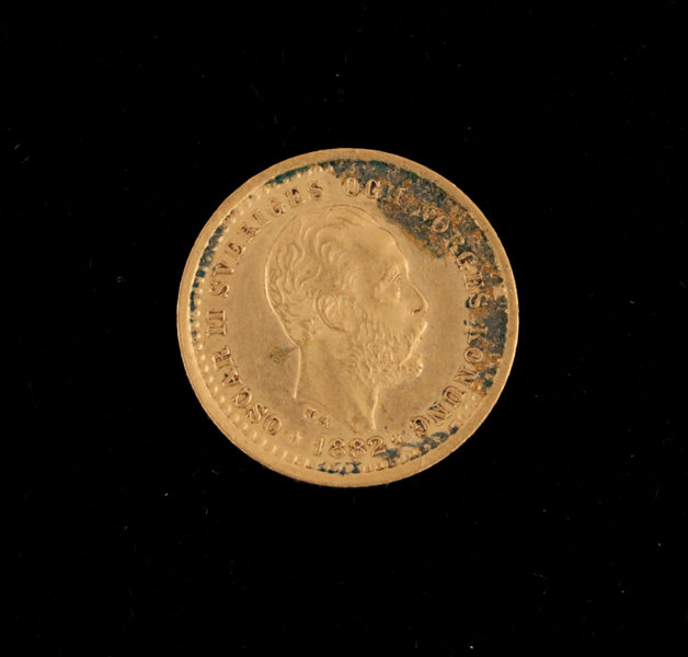 Guldmynt, 5 kronor, Oscar II, Sverige, 1882