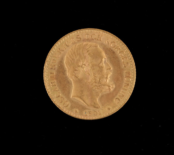 Guldmynt, 10 kronor, Oscar II, Sverige, 1901