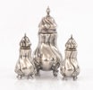 Socker-, salt- och pepparruska, silver, rokokostil, 1900-tal
