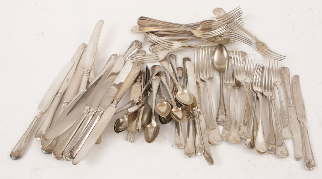 Bestickservisdelar, "Gammal Fransk", nysilver