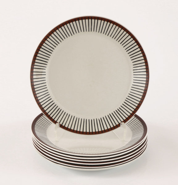 Mattallrikar 7st, "Spisa Ribb", Stig Lindberg för Gustavsberg