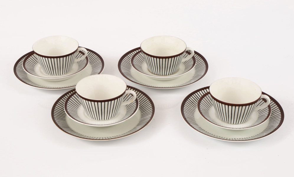 Teservisdelar, "Spisa Ribb", Stig Lindberg för Gustavsberg