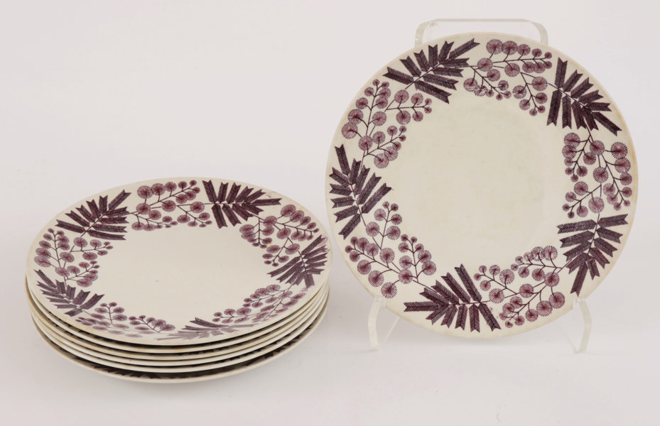 Assietter 7st, "Mimosa", Berit Ternell för Gefle