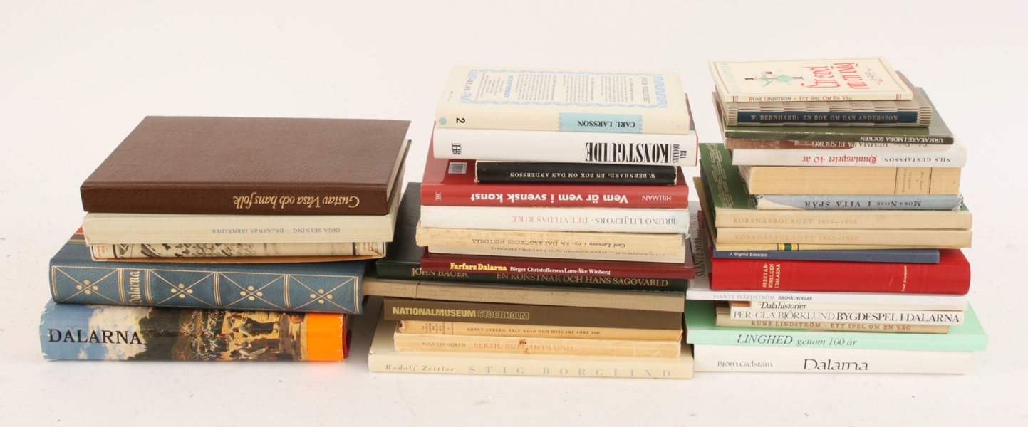 Parti böcker, mestadels rörande Dalarna och konst