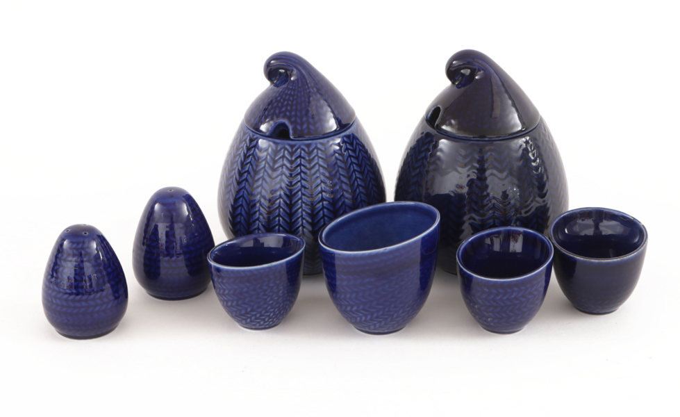 Servisdelar 8st, "Blå Eld", Hertha Bengtsson för Rörstrand