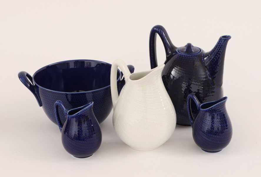 Servisdelar 5st, "Blå Eld", Hertha Bengtsson för Rörstrand