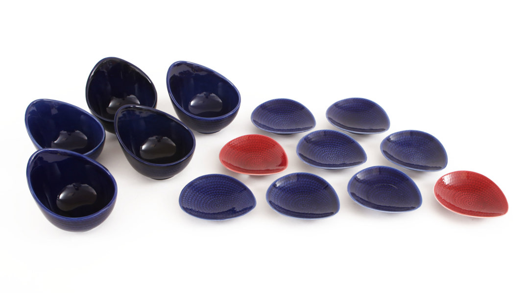 Servisdelar 14st, "Blå Eld", Hertha Bengtsson för Rörstrand