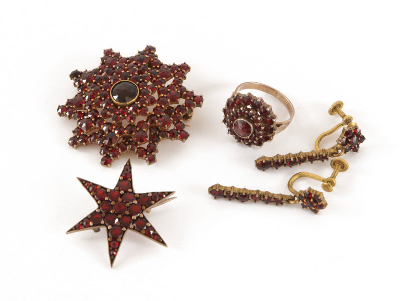 Granatsmycken 5 delar