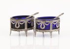 Saltkar ett par, silver, gustaviansk stil, 1900-tal