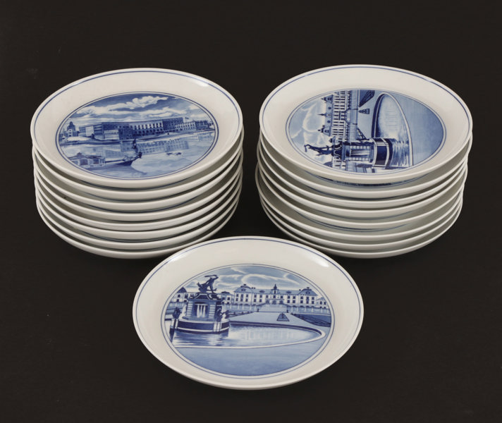 Assietter 17st, "Schlossteller", Meissen, Tyskland, 1970-tal