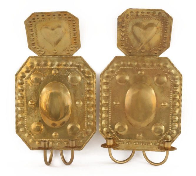 Ljusplåtar ett par, barockstil, A.Eriksson, Svaberg