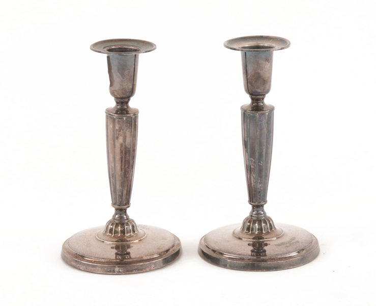 Ljusstakar ett par, silver, C.G.Hallberg, 1955