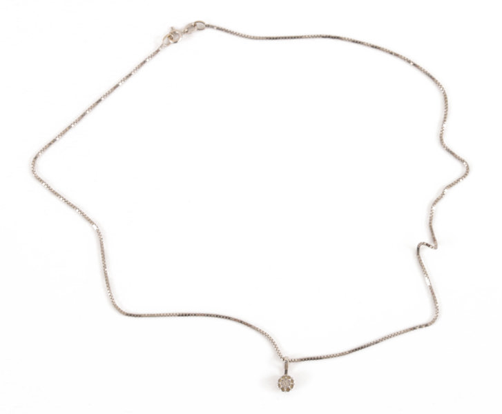 Halsband med hänge, 18k vitguld