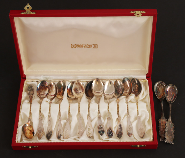 Kaffeskedar 12+2, silver