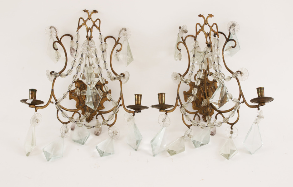 Ljuslampetter ett par, rokokostil, 1800-tal