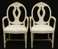 Karmstolar ett par, gustaviansk stil, 1900-tal