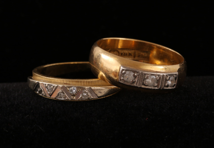 Ringar 2st, 18k röd- och vitguld