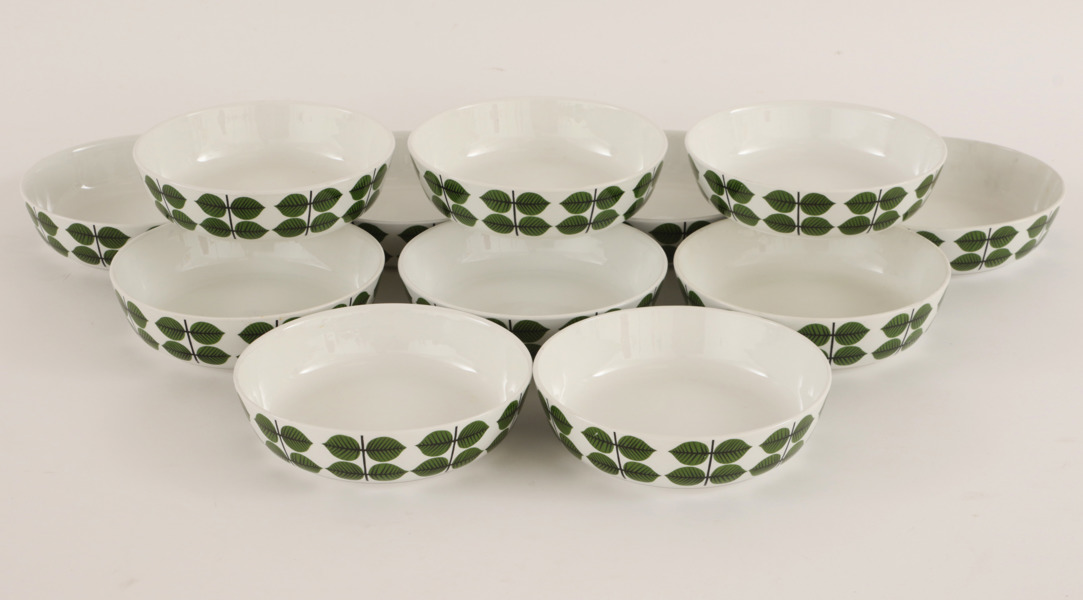 Frukostskålar 12st, "Berså", Stig Lindberg för Gustavsberg