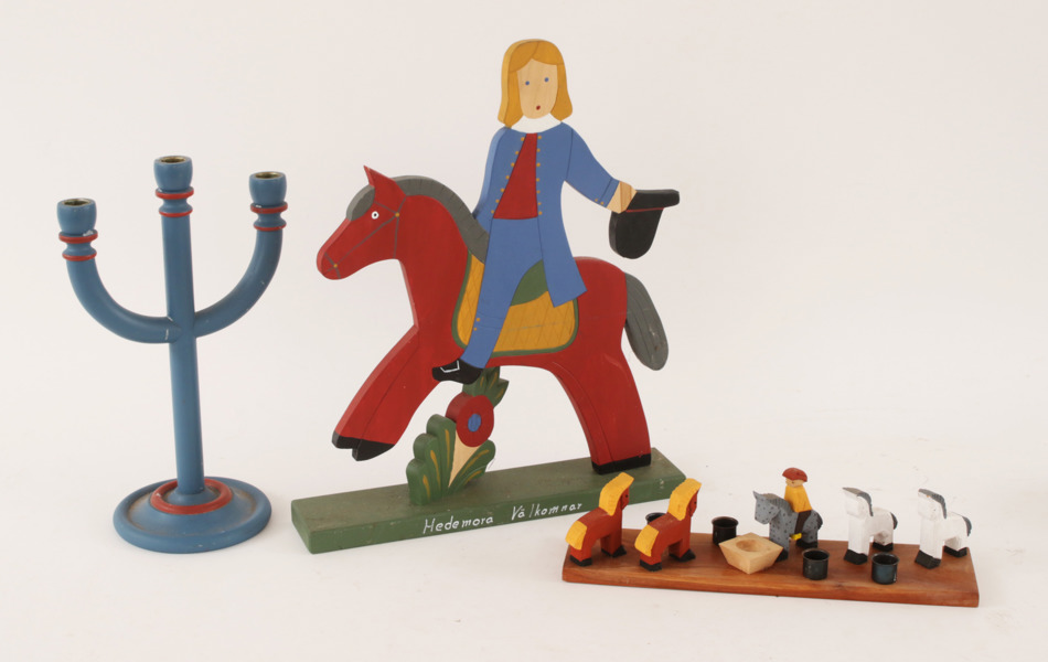 Ljusstakar 3st, bl.a. Gunnar Johnson