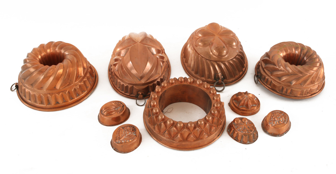 Koppar 10 delar, mestadels 1800-tal