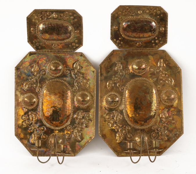 Ljusplåtar ett par, barockstil, 1900-talets första hälft