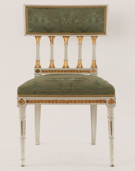 Stol, sengustavianskt Stockholmsarbete av Johan Erik Höglander, omkring år 1800