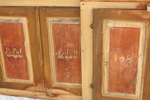 Skåpdörrar 2 par, allmoge, daterade 1848