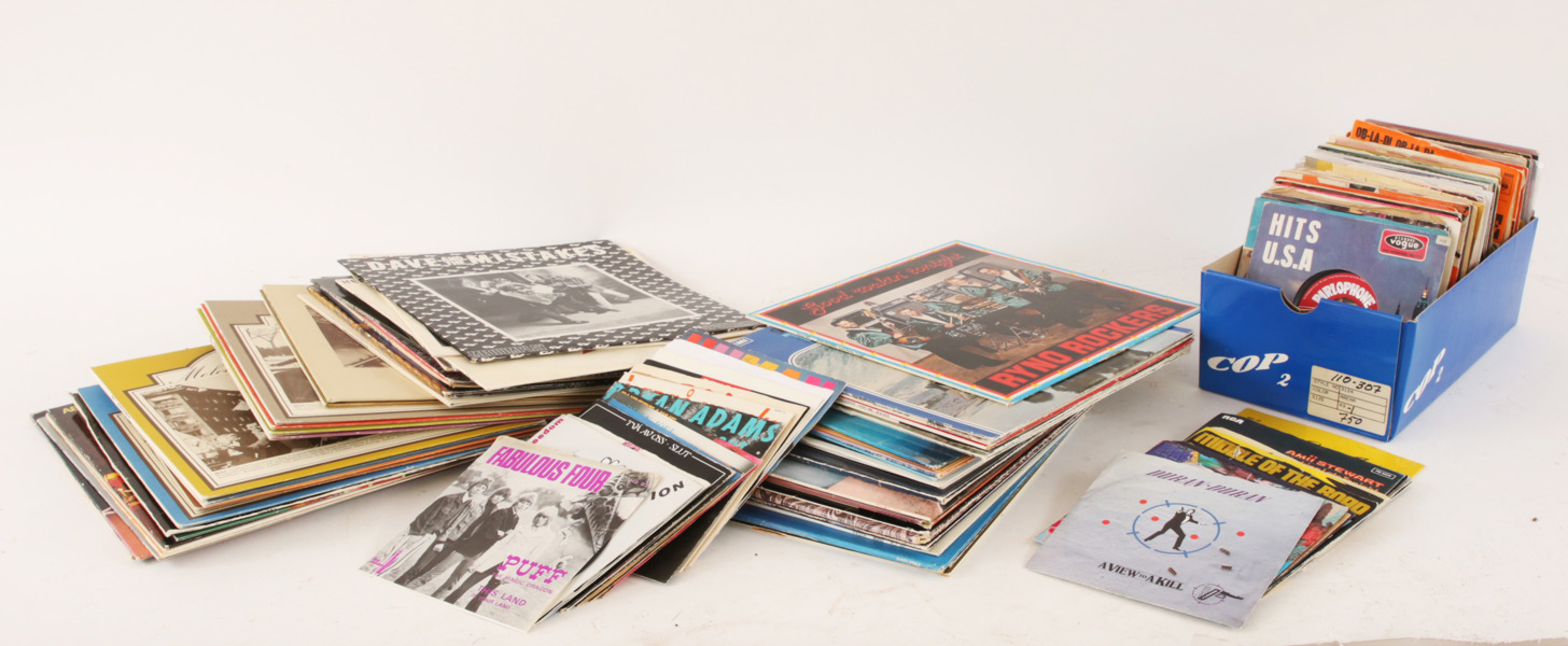 Parti LP-skivor och singlar