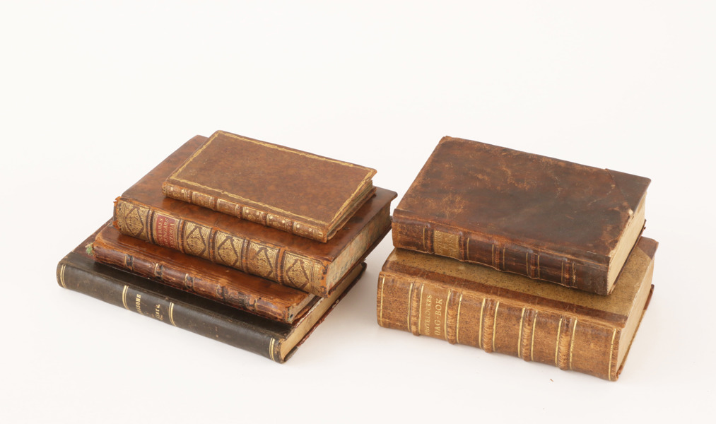 Antika böcker 6st, 16/1700-tal