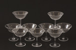 Champagneskålar 9st, "Elegant", Simon Gate för Orrefors