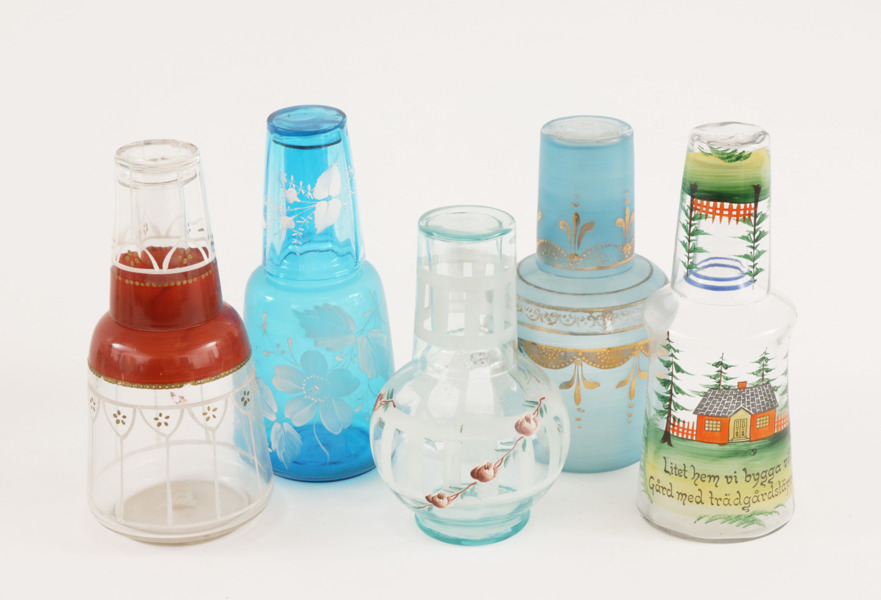 Vattenkaraffer 5st, tidigt 1900-tal