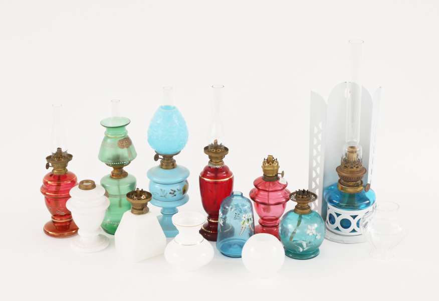 Parti fotogenlampor och kupor