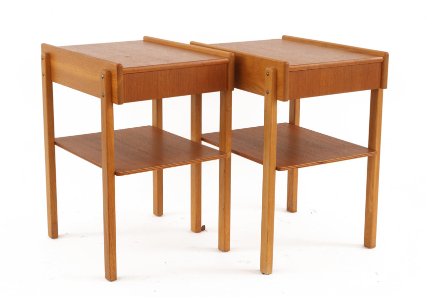 Nattduksbord ett par, Carlström & co., 1960-tal