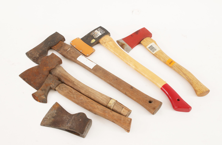 Yxor samt yxhuvud 6 delar, bl.a. Gränsfors