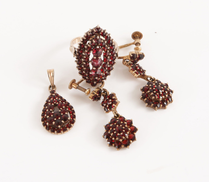 Smycken 4 delar, förgyllt silver