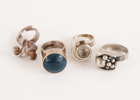 Ringar 4st, silver/sterlingsilver
