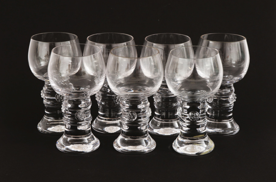 Vinglas 7st, "Röhmer", Bertil Vallien för Kosta