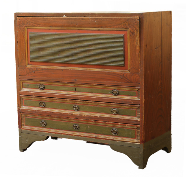 Chiffonjé, gustaviansk allmoge, daterad 1830