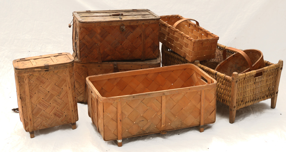 Flätade korgar 8 delar