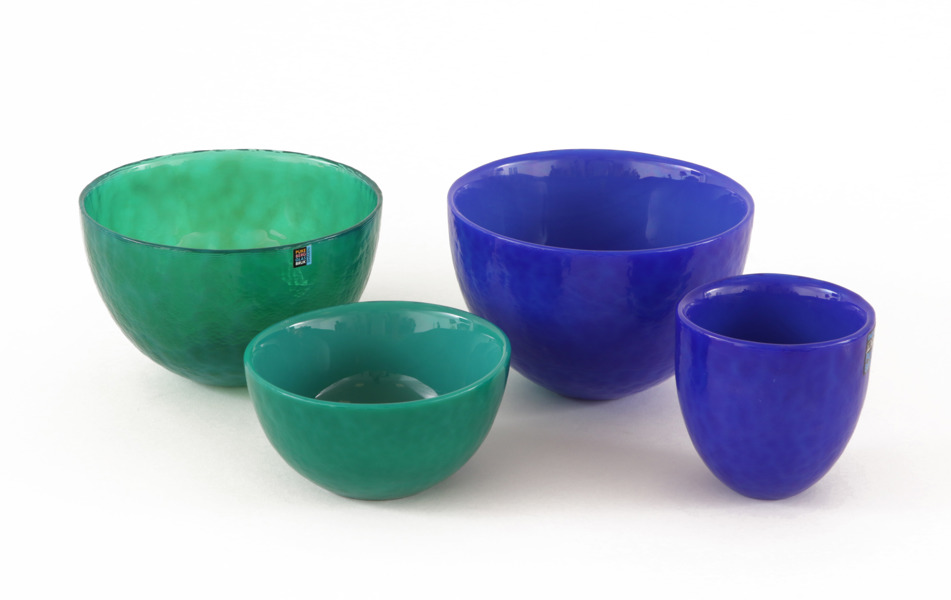 Skålar 4st, "Indigo" samt "Malakit", Eva Englund för Pukeberg