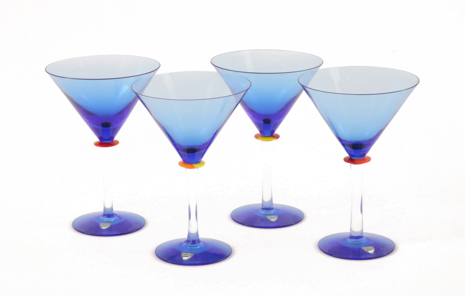 Martiniglas 4st, "Pepperoni", Erika Lagerbielke för Orrefors