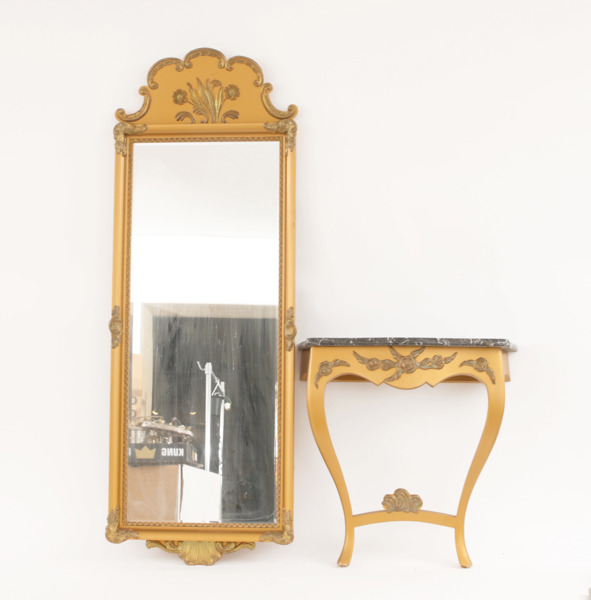 Spegel med konsolbord, rokokostil, 1900-tal