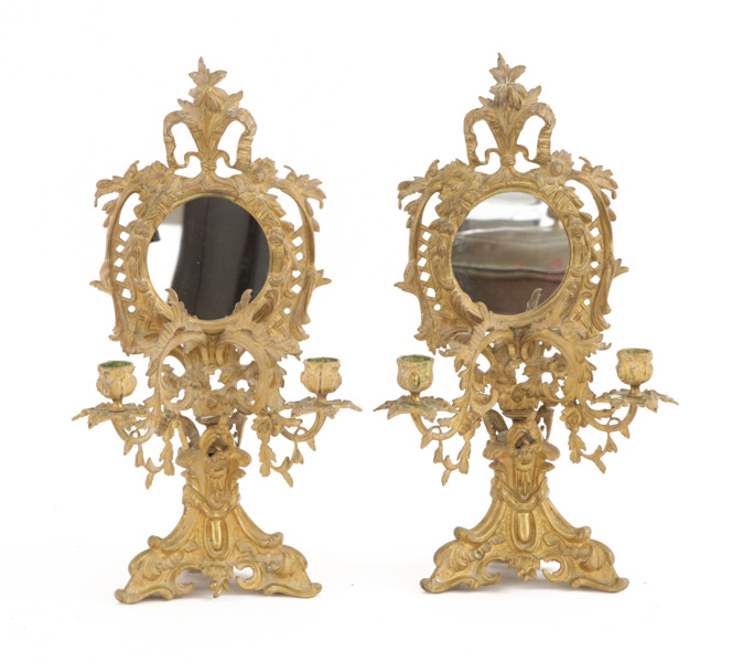 Bordsspeglar med ljusarmar ett par, 1800-talets slut