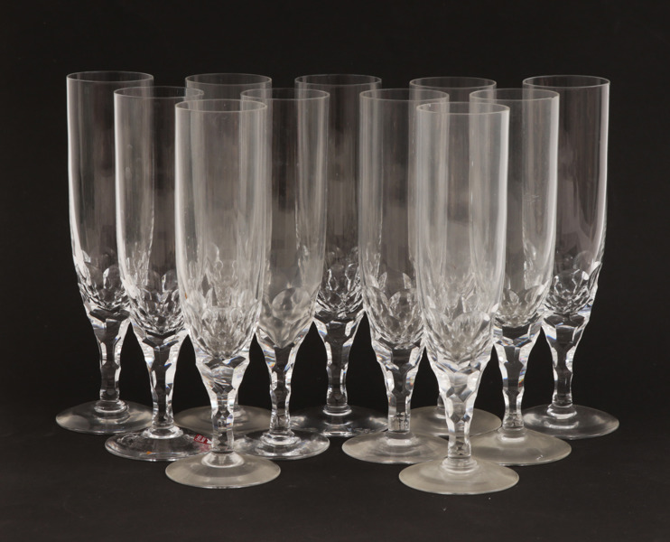 Champagneglas 11st, "Carina", Ingeborg Lundin för Orrefors