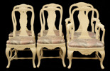 Stolar 4st samt karmstolar ett par, rokokostil, 1900-tal