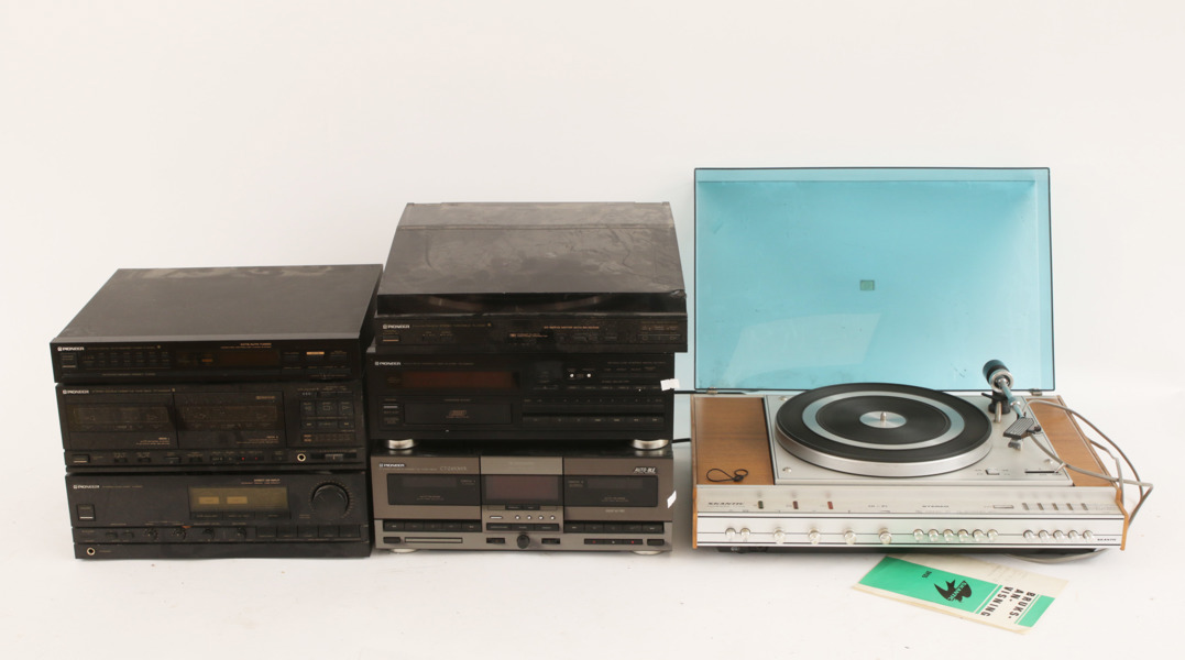 Ljudutrustning 7 delar, mestadels Pioneer