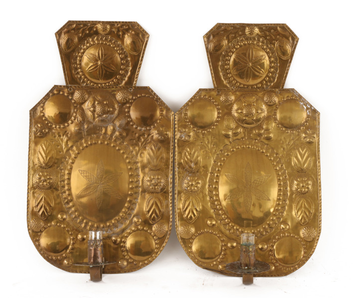 Ljusplåtar ett par, barockstil, 1800-tal