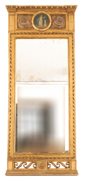 Spegel, sengustavianskt Stockholmsarbete av Lago Lunden, omkring år 1800